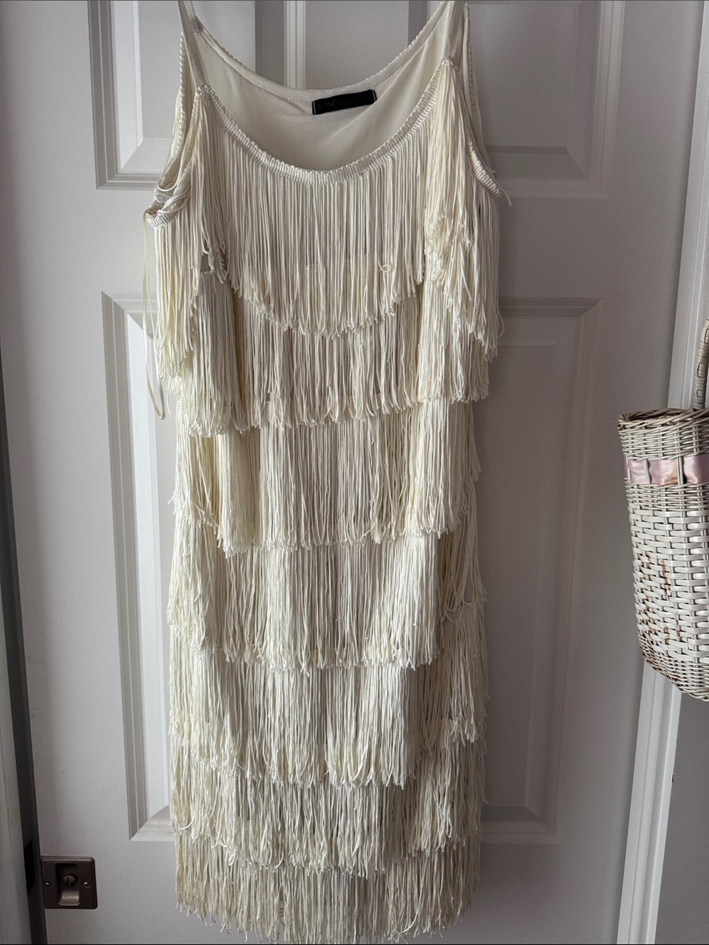 Blanca arroyo v couture Fringe Tiered Slip Dress - Cream 34 bust, 32 waist